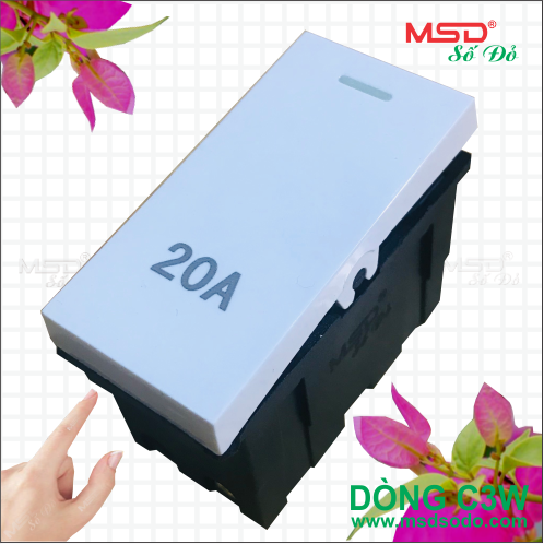HẠT CÔNG TẮC 2 CỰC 20A  - DÒNG C3 MÀU TRẮNG [ CÔNG TẮC MÁY NƯỚC NÓNG]