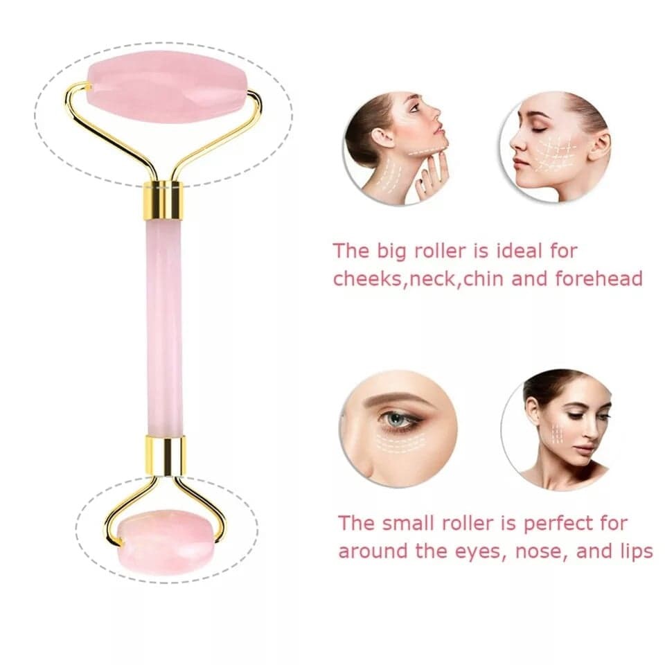 Cây lăn mặt đá thạch anh hồng (2 đầu)