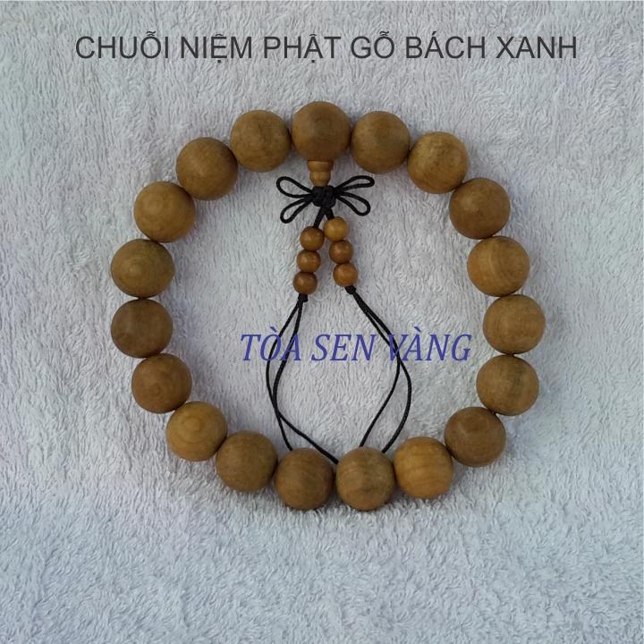 [HCM]CHUỖI HẠT NIỆM PHẬT 18 HẠT - GỖ BÁCH XANH 20MM