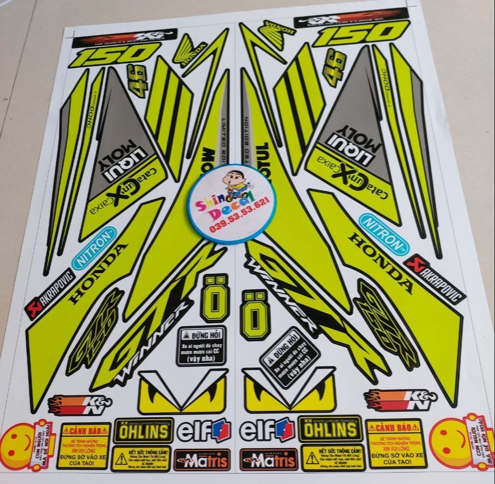 Tem winner GTR liqui moly xanh dạ quang