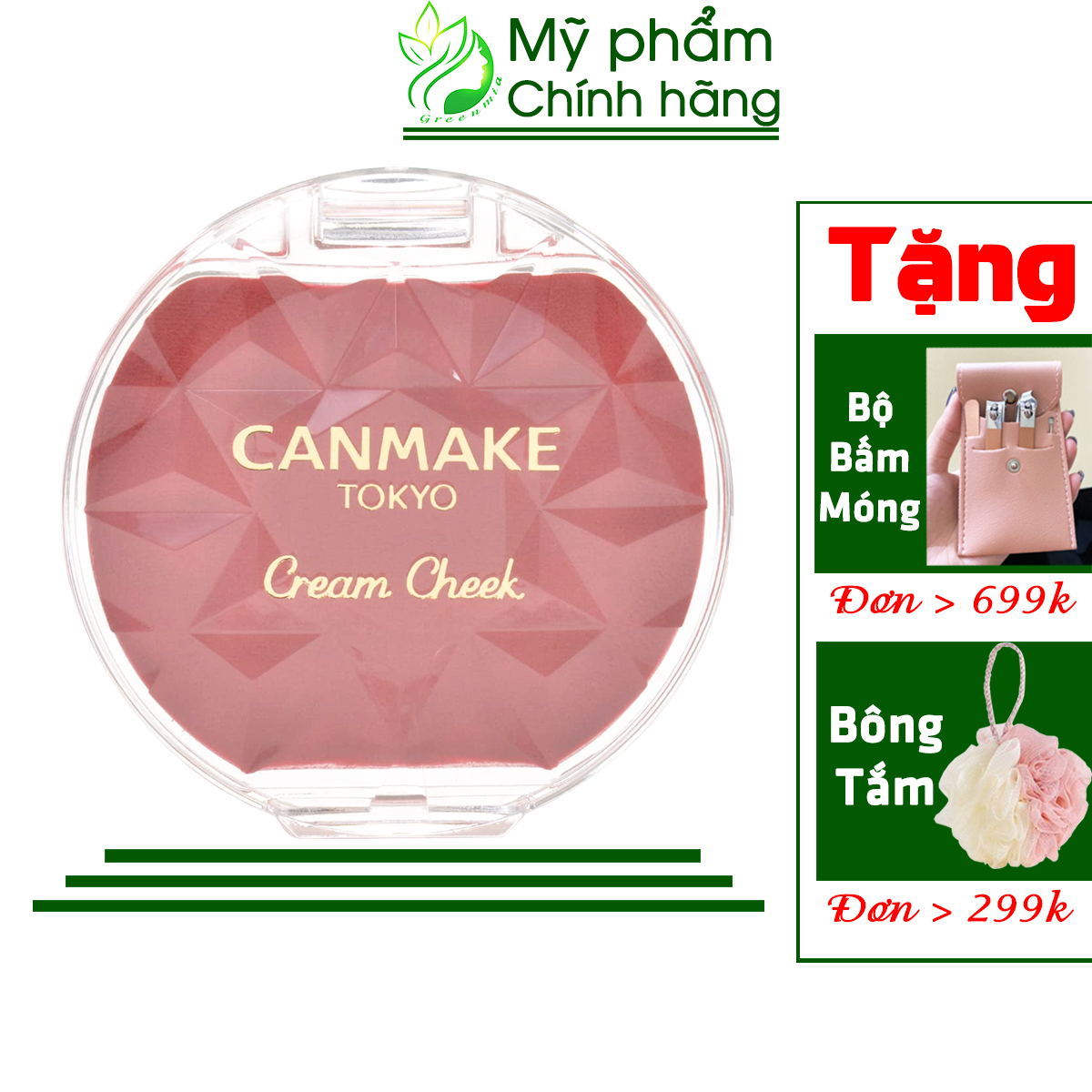 Má hồng canmake tokyo dạng kem cream cheek hộp tròn màu m01