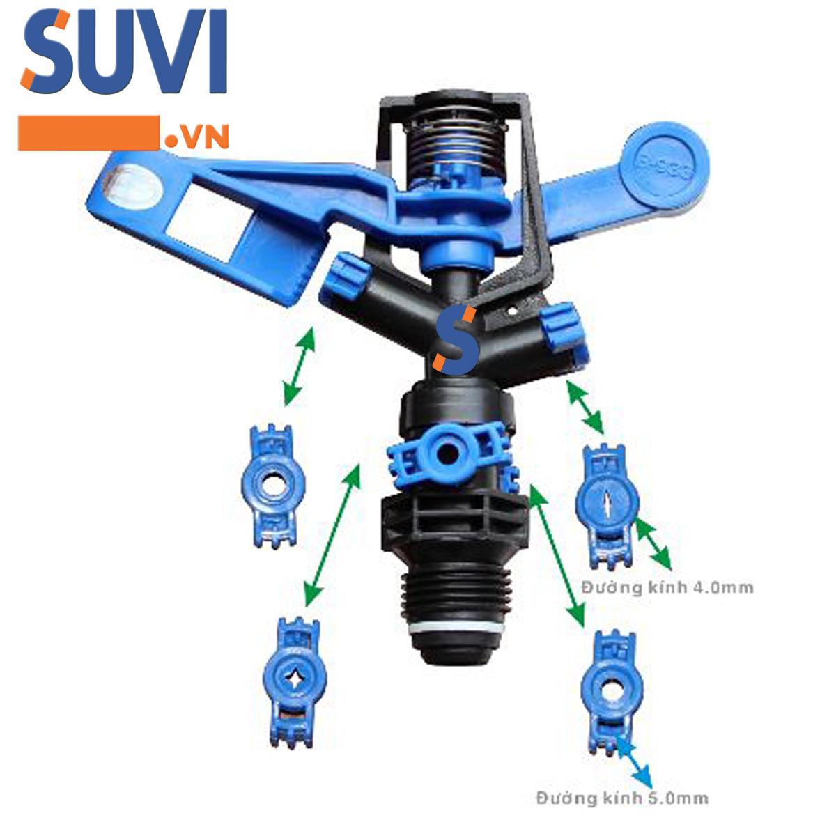 Bịch 10 Cái Béc Cánh Đập Chuồn Chuồn 2 Tia Ren Ngoài 21 BB-933 (Đen Xanh Dương) ► XEM NGAY Video Minh Họa Thực Tế Béc Cánh Đập Tưới Cây Ăn Trái