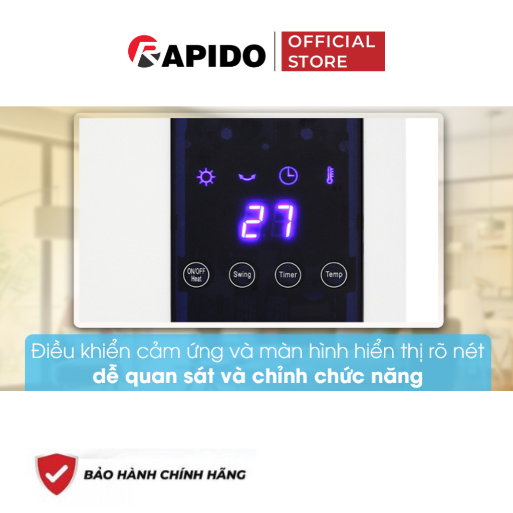 Máy sưởi gốm Rapido RCH2000-D