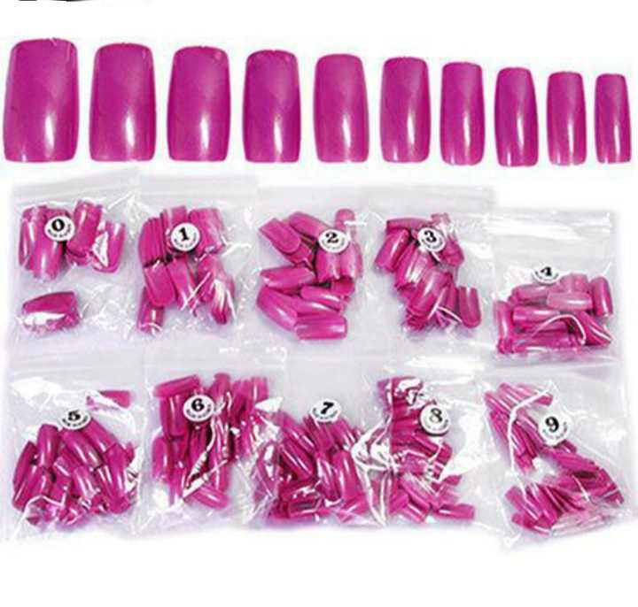 500 móng tay giả phom vuông (màu hồng)