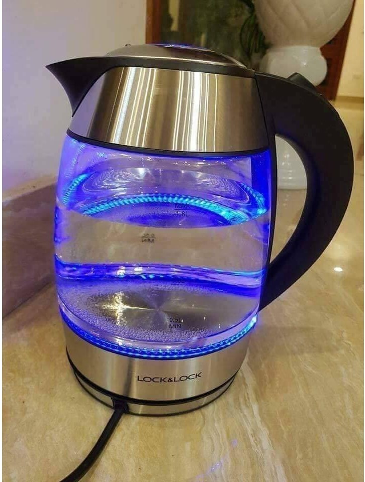 Glass electric kettle LOCK & LOCK EJK418SLV