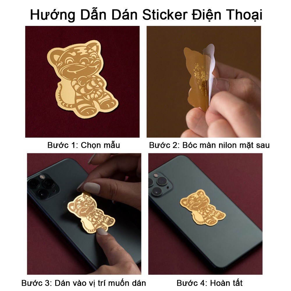 Miếng dán 12 con giáp để ví, dán điện thoại, trang trí