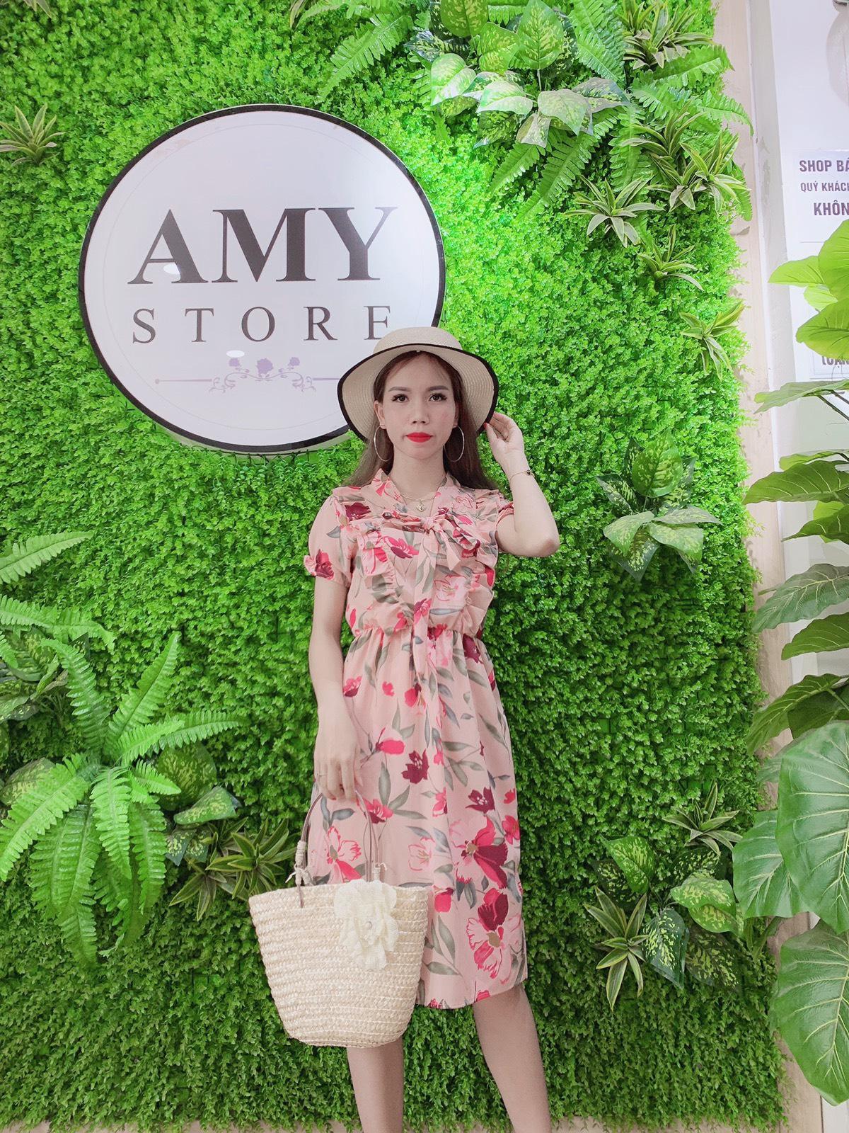 (Ảnh thật) Đầm Hoa Váy Hoa Thắt Nơ Bèo 2 bên Siêu Xinh
