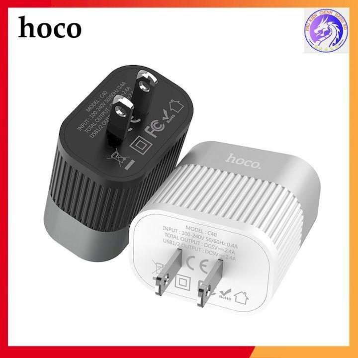 [HCM]CỦ SẠC NHANH 2 CỔNG HOCO C40 MAX 5V-2.4A
