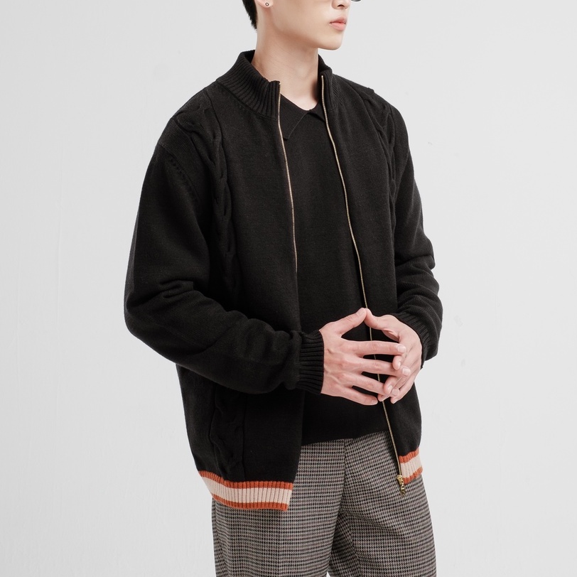Áo khoác len nam ssstutter phong cách hàn quốc sss.cable-knit jacket