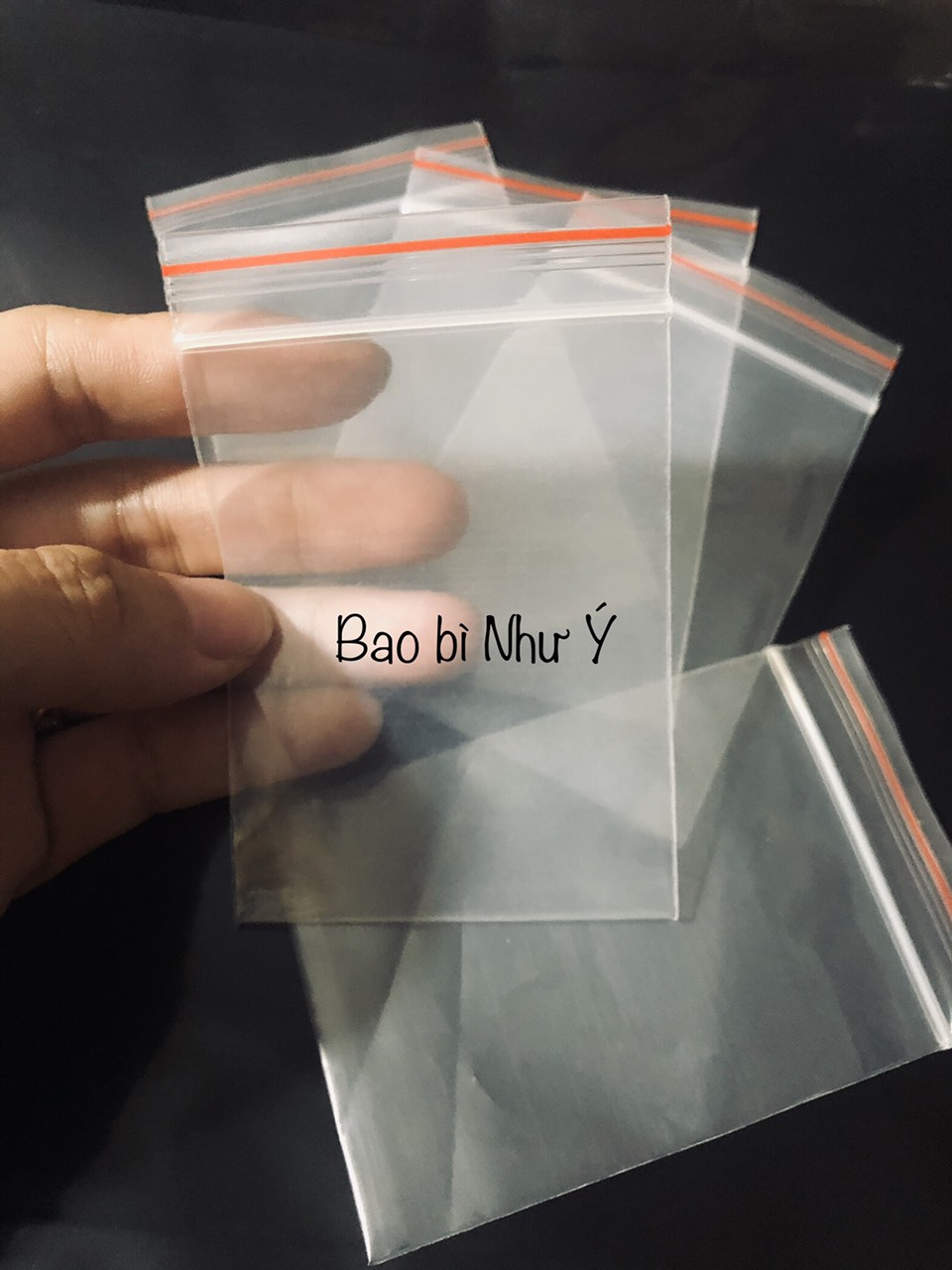 100gr túi zip viền chỉ đỏ, đựng bột, hạt, thực phẩm