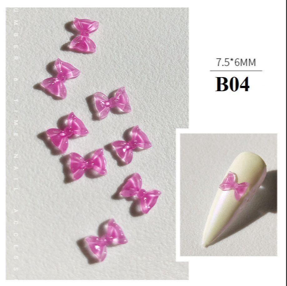 Set 10 Nơ Thạch đủ màu Pha Lê Trang Trí Móng  - ST209