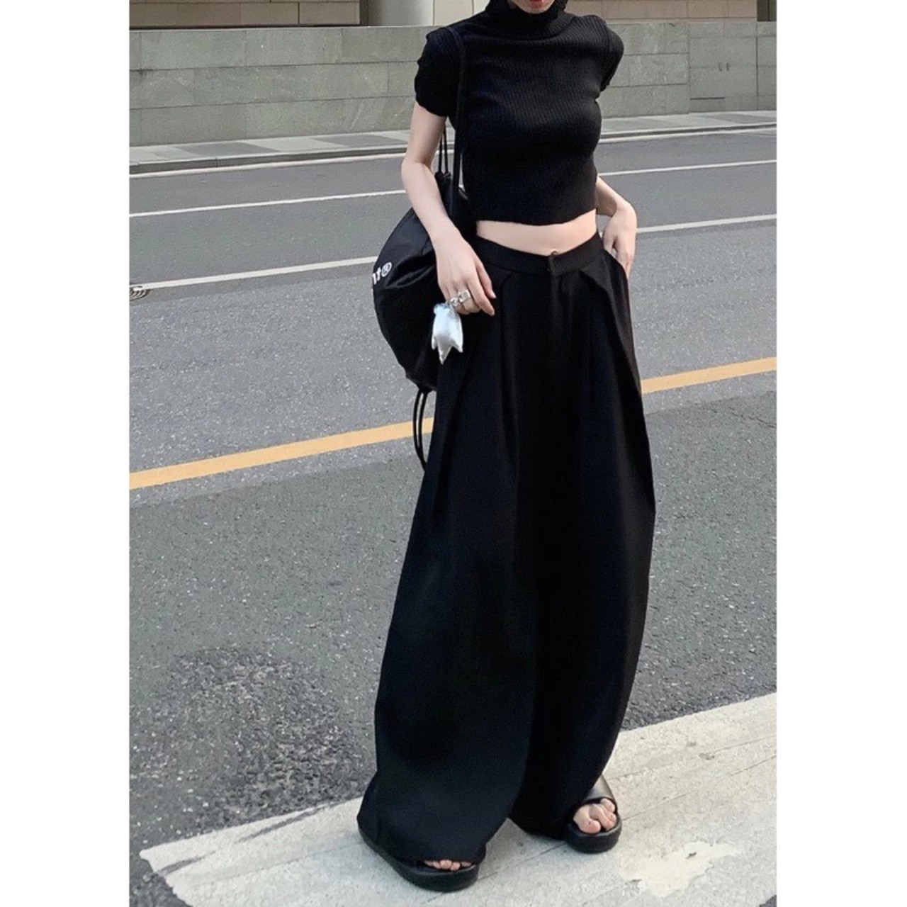 Quần ống rộng lưng cao kiểu Hàn Quốc cho nữ Q09/382 - 247StoreFashion