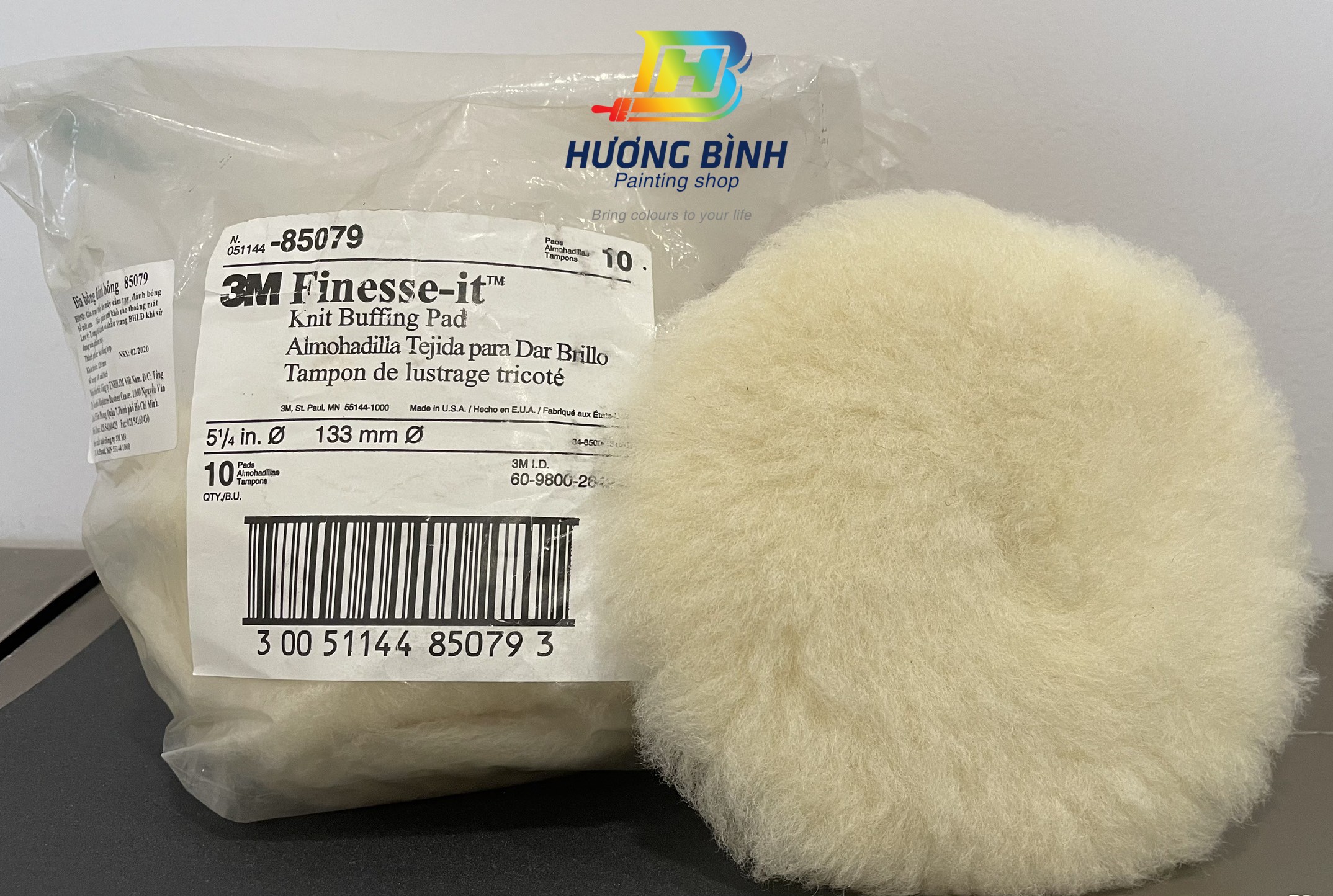 Miếng lông cừu dùng để đánh bước 1 - 3M Buffing Pad 85078 & 85079 (có 2 size: 3 inch ~ 76mm và 5 inch ~ 125mm)