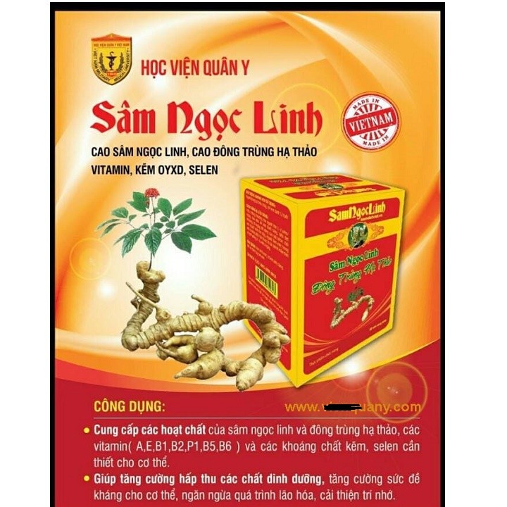 Combo 2 hộp Sâm Ngọc Linh Đông Trùng Hạ Thảo-Học viện quân y - CDT12