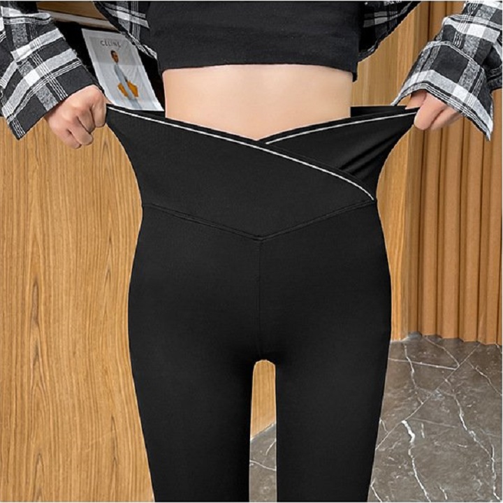 Quần  Legging Nữ, Quần Legging Cạp Cao Cá Tính Thời Trang Nữ  Chất Liệu Umi, Phong Cách Hàn Quốc