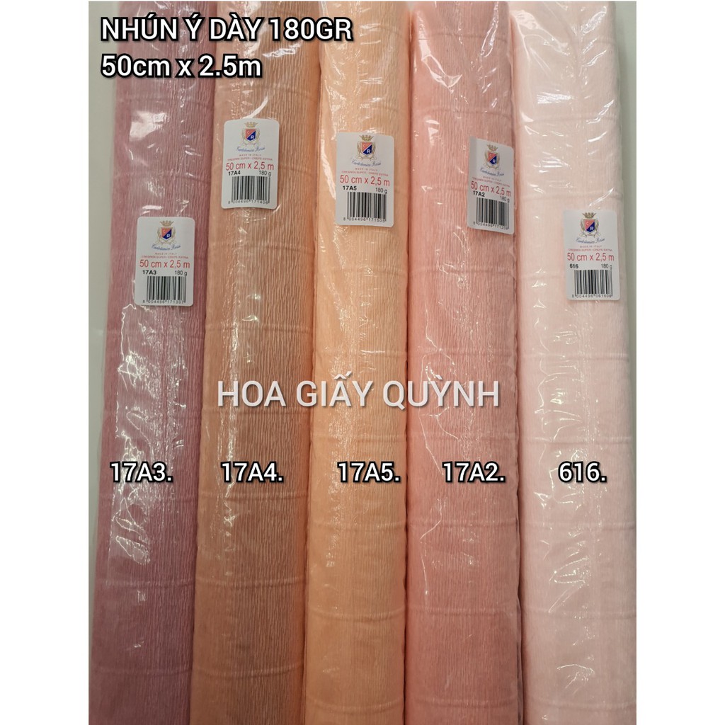 GIẤY NHÚN Ý DÀY MÀU MỚI (180g)