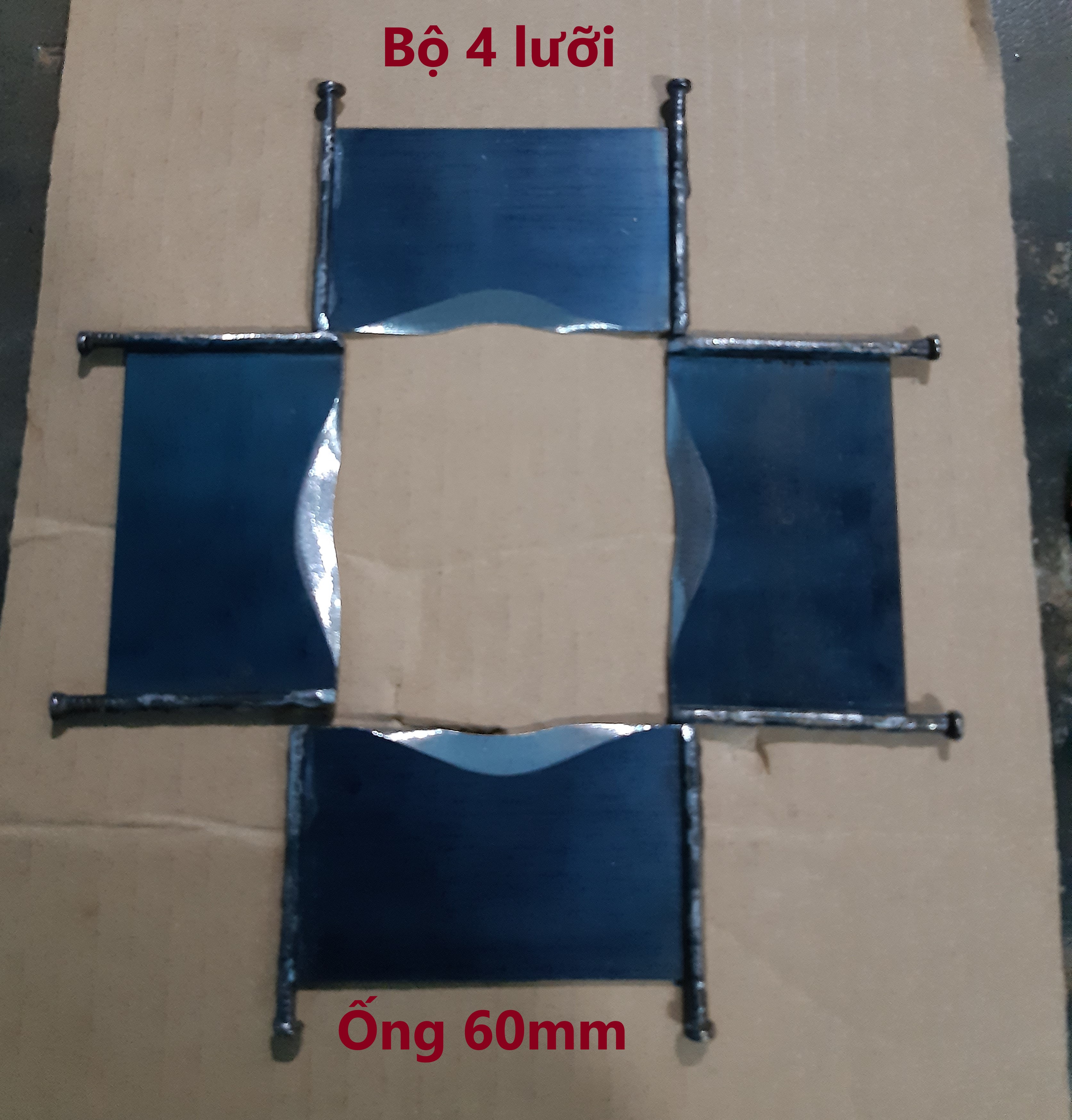 4 lưỡi dao cạo mía (KHÔNG CÓ KHUNG ỐNG) dùng cho ống 60mm