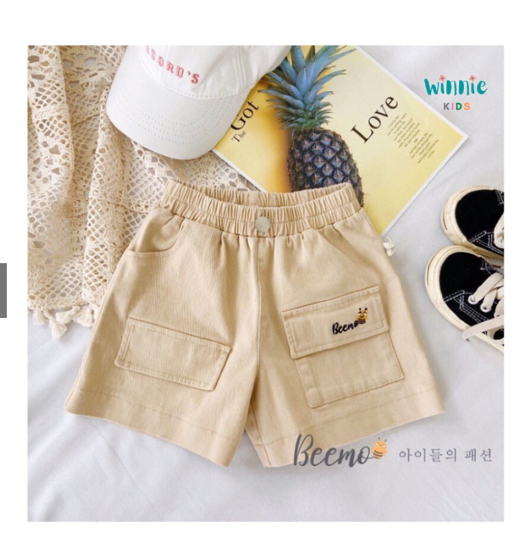 Quần Đùi Chất Kaki Cho Bé BEEMO màu vàng cam ( Kèm Ảnh Thật )