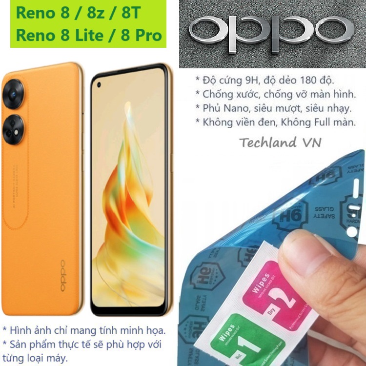 Cường Lực Phủ Nano Oppo Reno 8 / 8z / 8T / 8 Lite / 8 Pro 4G / 5G- Trong Suốt, Không Full Màn, Không Viền Đen