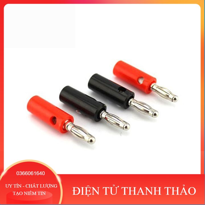 Combo 10 đầu Jack bắp chuối 910MR 4mm đực 5 đỏ 5 đen