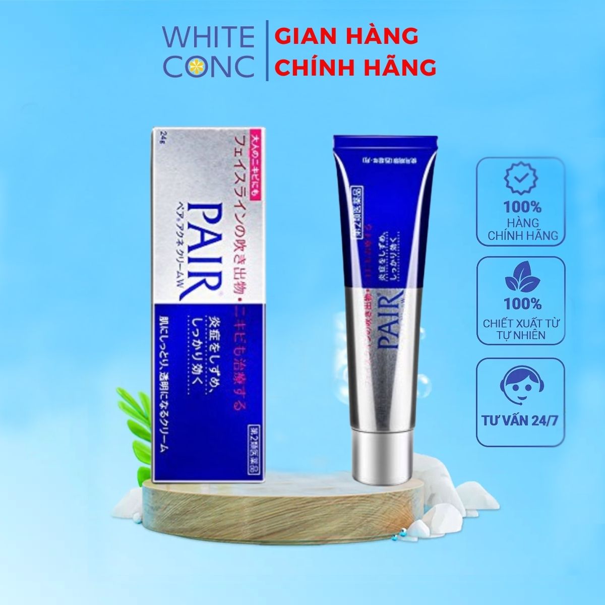 Kem ngừa mụn pair acne w cream nhật bản - tuýp 24g