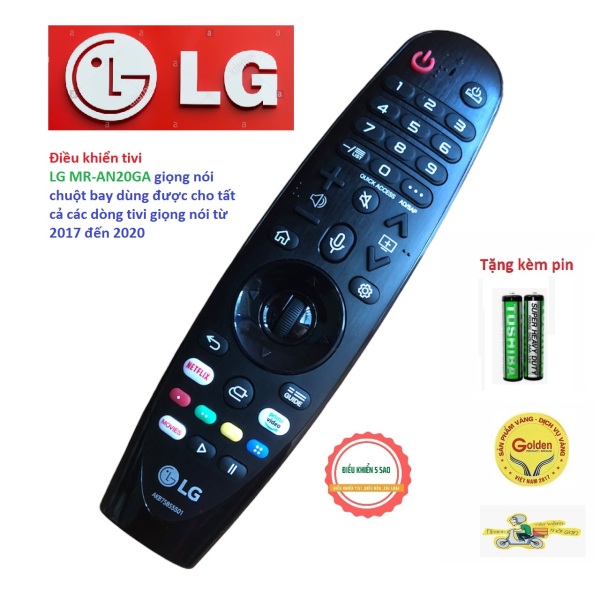 Điều khiển LG Magic AN-MR20GA hàng chính hãng sử dụng cho các dòng smart tivi LG 2020 ,2019 ,2018 ,2017 - Tặng kèm pin chính hãng - Remote TV LG AN-MR20GA 2020 - Đầu bấm tivi LG AN MR20GA chức năng giọng nói chuột bay chính hãng