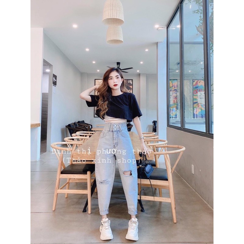 ♻️BAGGY JEANS 2 NÚT RÁCH X
