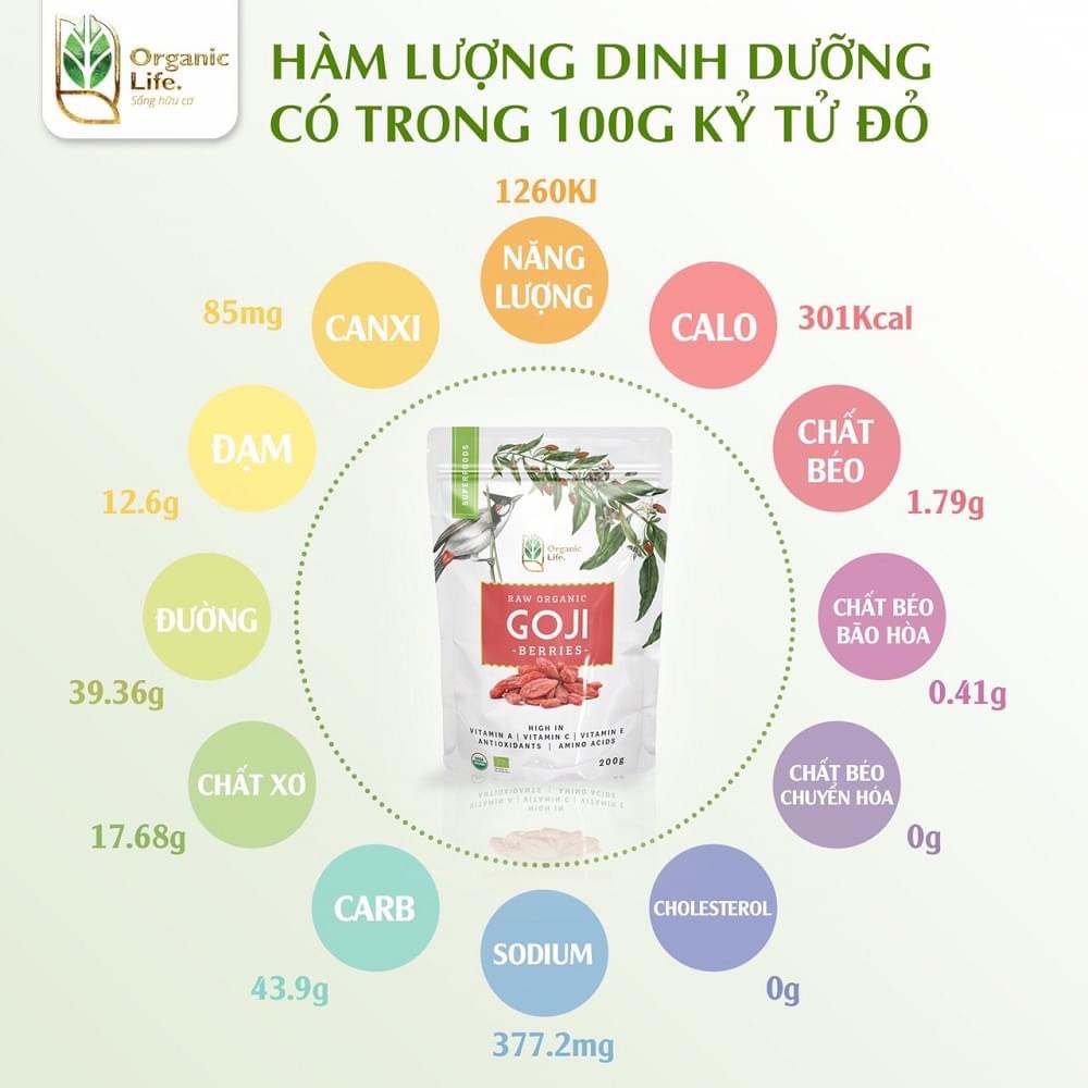 Kỷ Tử Hữu Cơ Organic Life (Câu Kỷ Tử) 200G (Kỷ Tử Ninh Hạ)