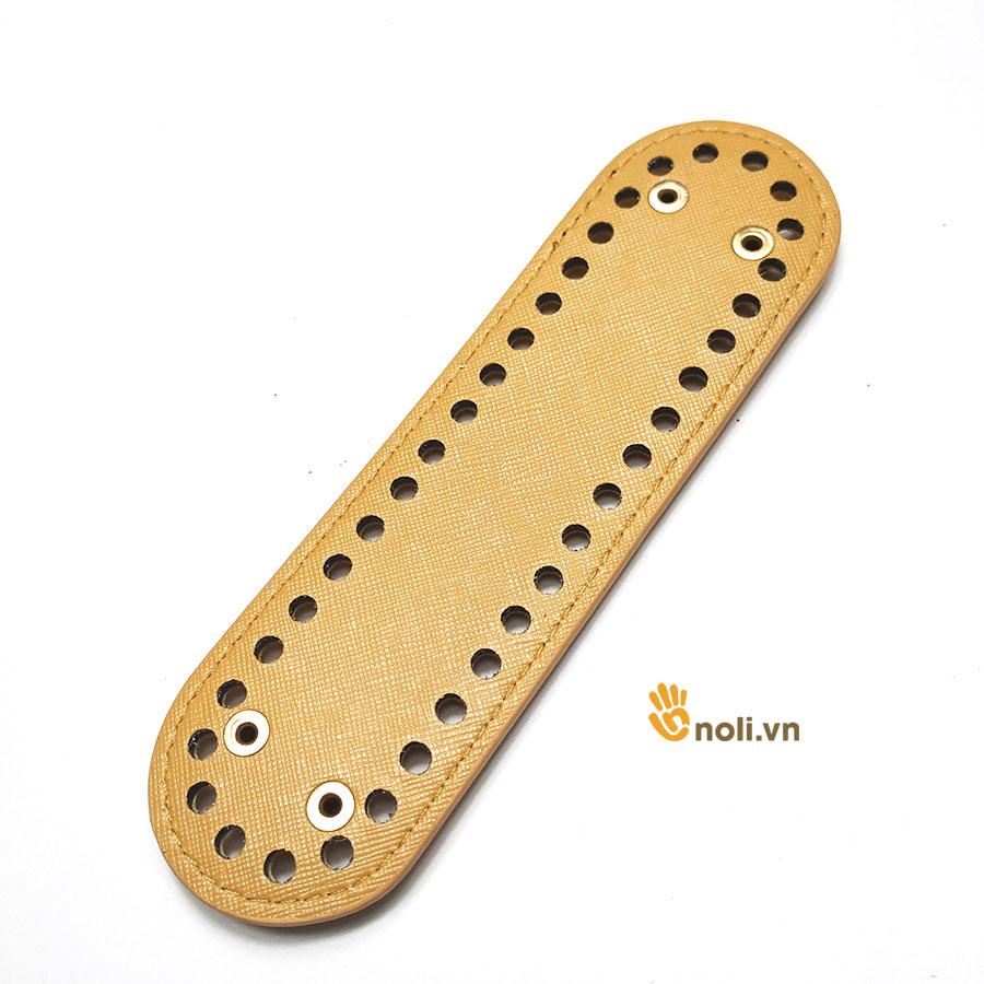 Pre-perforated PU leather oval bag base 18x5cm