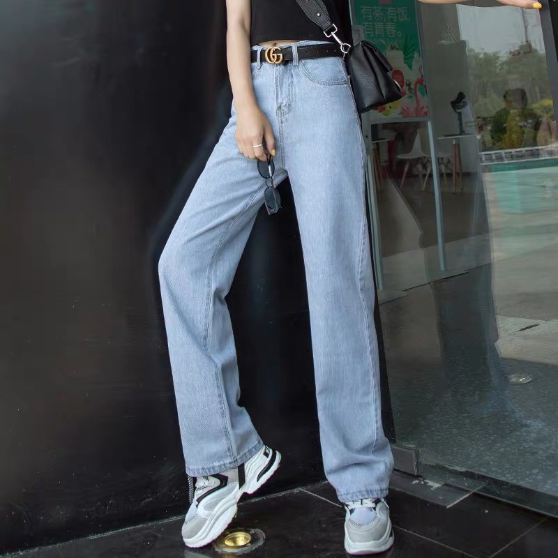 [HCM]Quần jean Suông ống rộng lưng cao phom dài ống to dài rộng 3215 - MoliJeans