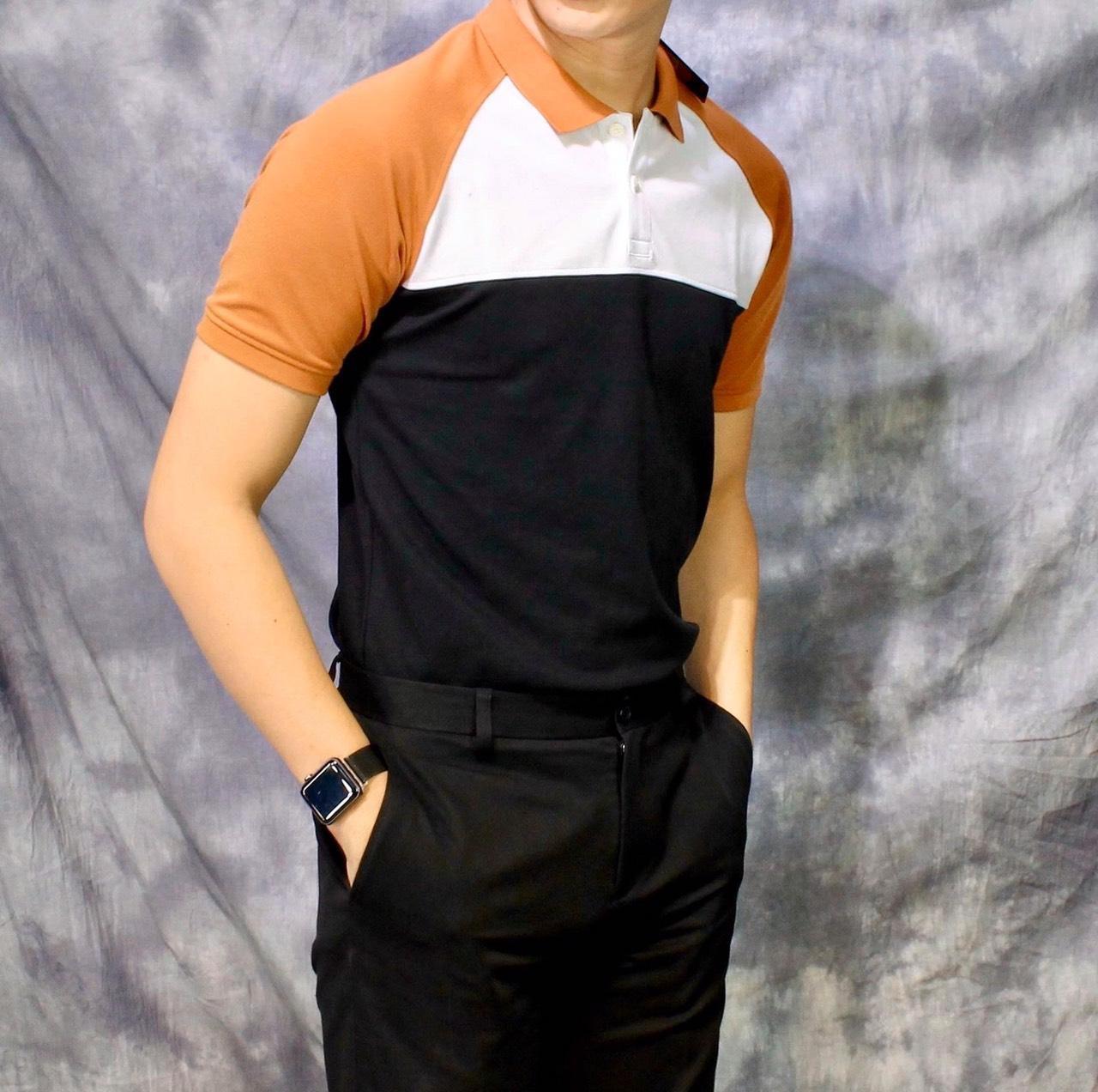 ÁO THUN NAM CỔ TRỤ PHỐI MÀU CỰC HOT-( PONIVALAZA SHOP)