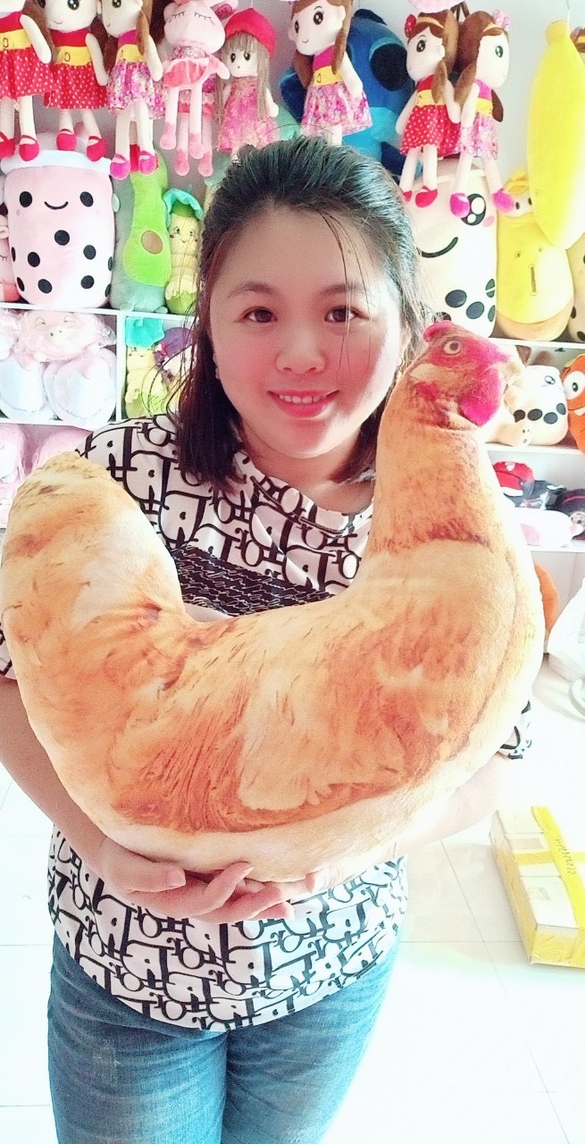 GẤU BÔNG HÌNH GÀ MÁI 3D SIZE 60CM