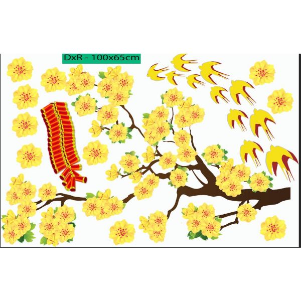Decal DÁN KÍNH DÁN TƯỜNG trang trí tết xuân Nhầm dần
