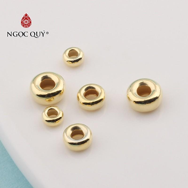 Bi bạc hạt dẹp hạt cườm bạc mạ vàng - Ngọc Qúy Gemstones