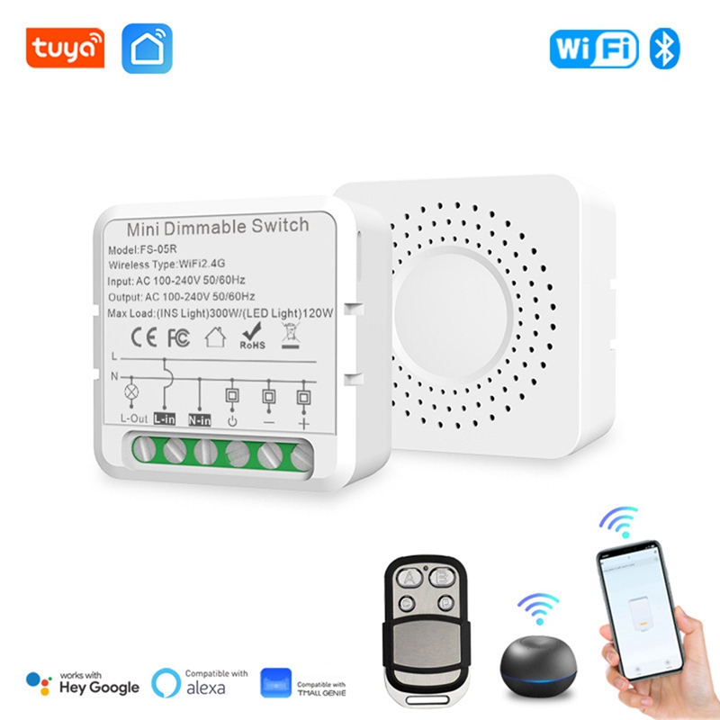 1 Piece Tuya WiFi Smart Dimmers Switch Module Smart Dimmer Switch Supports 2 Way Control Work with for Alexa Google Home