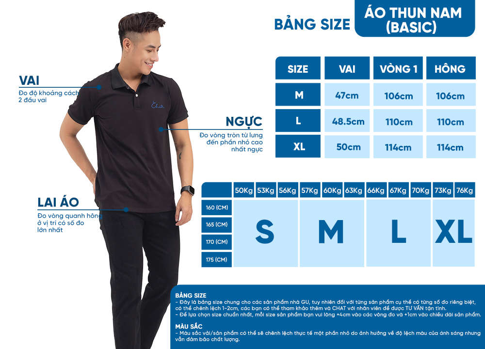 [15 - 17.5 | TẶNG QUÀ đơn từ 499K] Áo polo nam GUMAC ATNC01007 phối vai