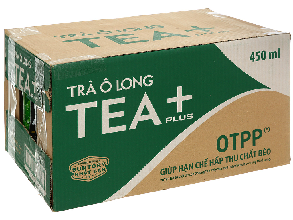 Lốc 6 chai trà ô long Tea Plus 450ml