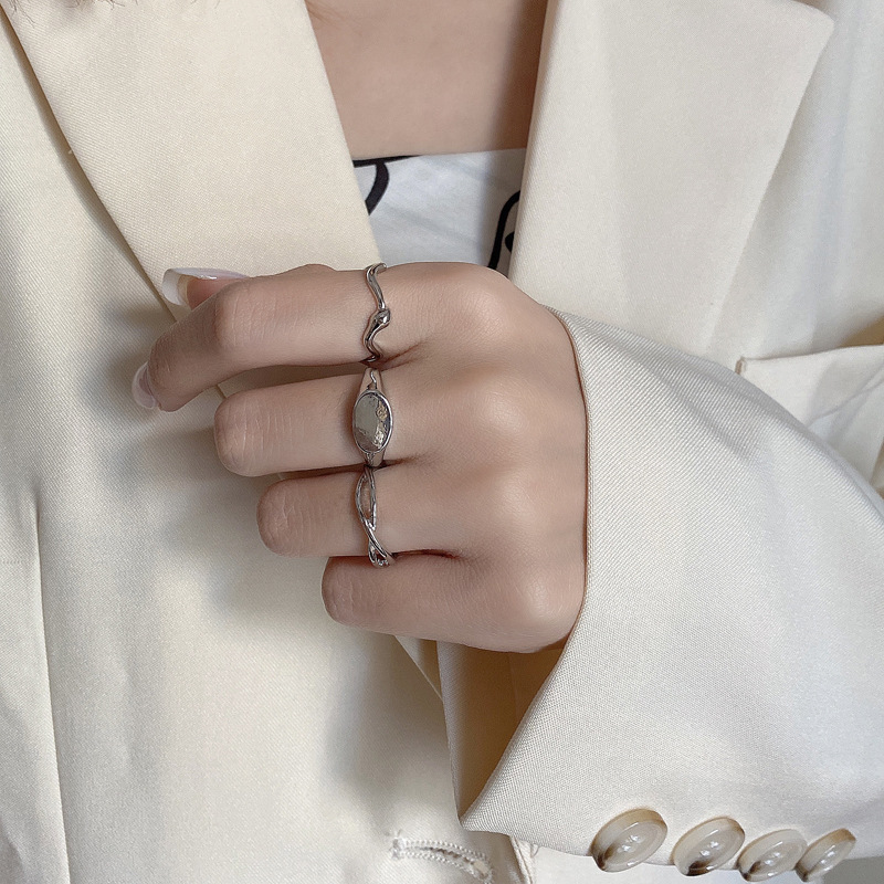 Set nhẫn basic mặt dẹt, 3 chiếc kiểu dáng đơn giản, cá tính Her Jewelry N24
