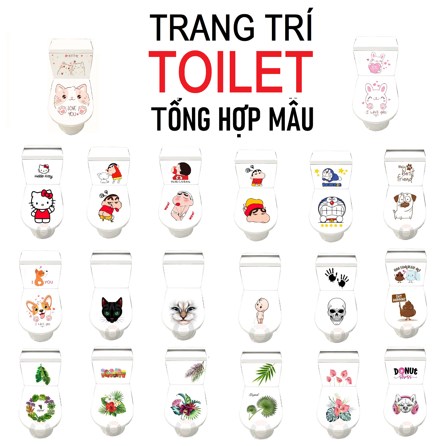 DECAL DÁN TRANG TRÍ TOILET (Tổng hợp mẫu) - Trang trí nhà cửa - THUTHAODECOR