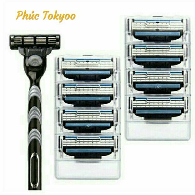 Dao cạo râu 3 lưỡi loại tốt Fuli 3 (Cán + 8 lưỡi )