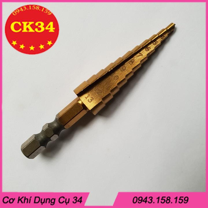 Mũi khoan hình tháp, bước, nón hss 4241 3-13mm khoan sắt, nhôm, tôn