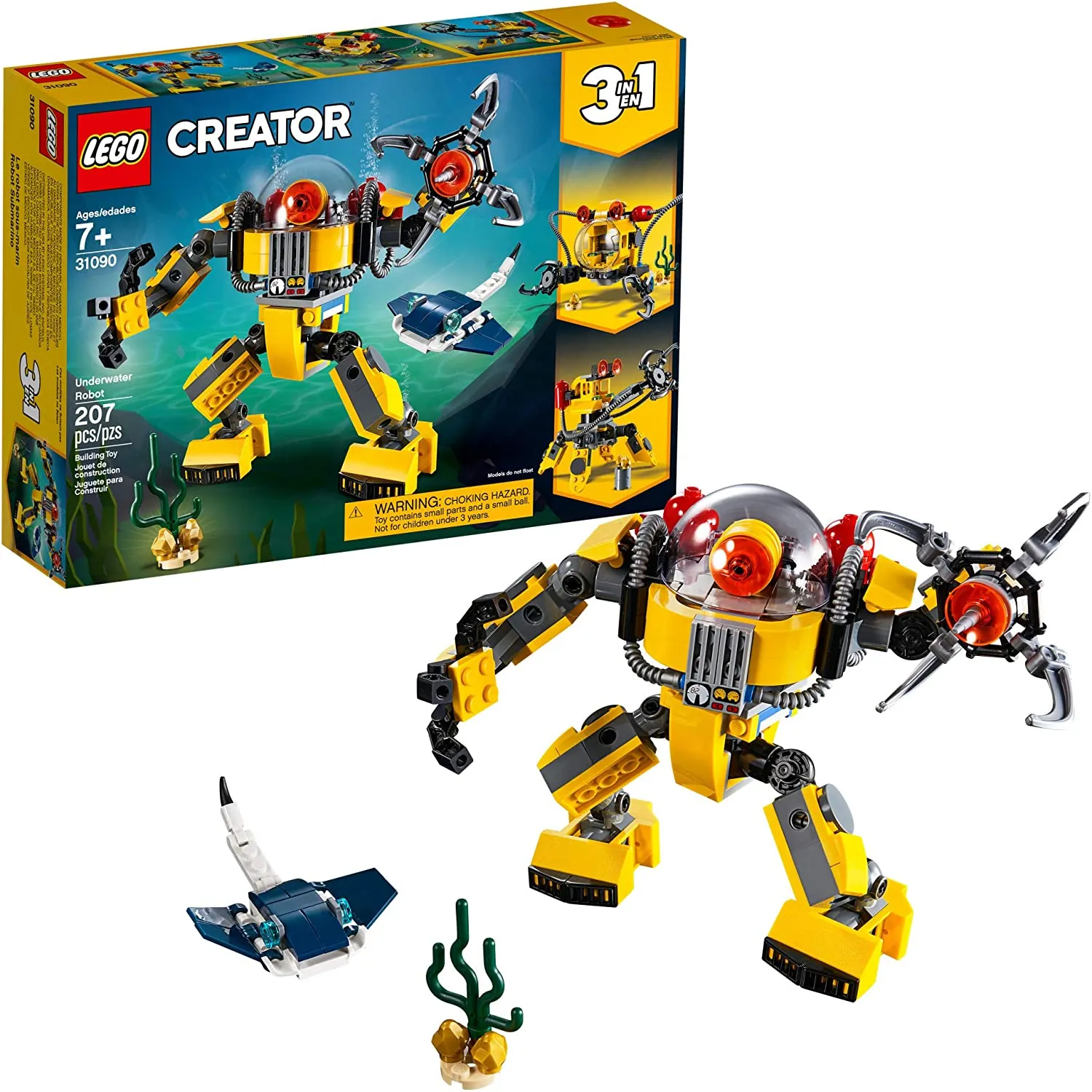 Bộ xếp hình LEGO Creator 3 trong 1 Robot dưới nước 31090 (207 miếng)