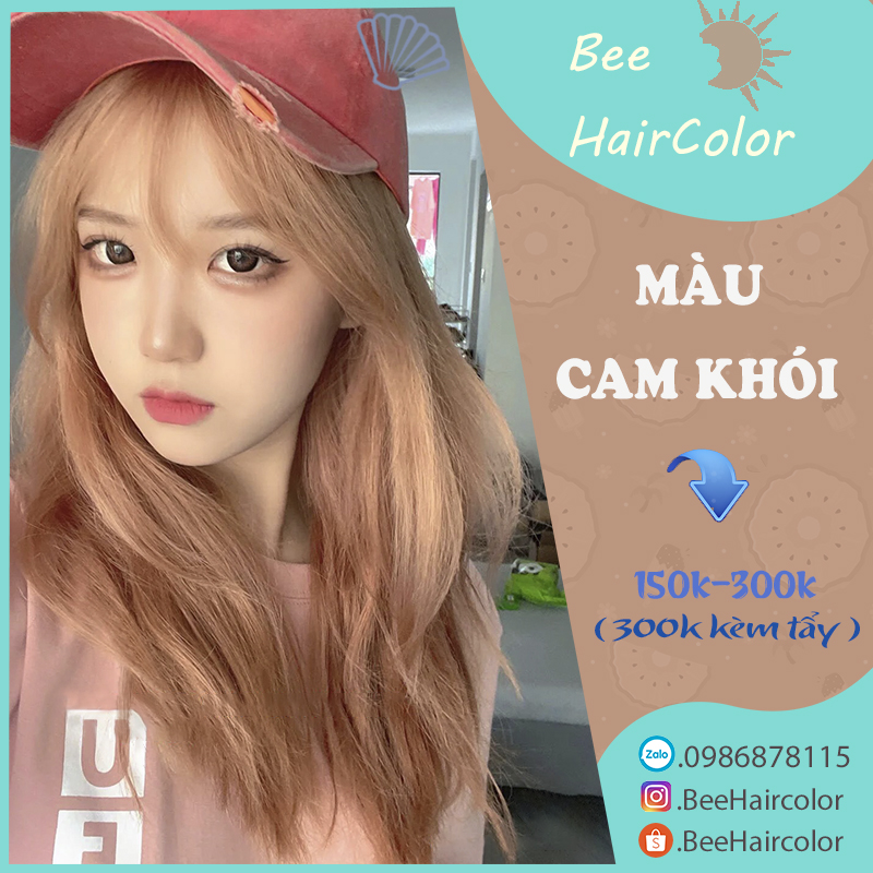 Thuốc Nhuộm Tóc Màu CAM KHÓI [ tặng kèm trợ nhuộm + bao tay ]