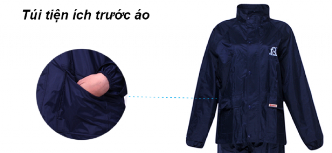 Bộ Áo Mưa A+ Chính Hãng Rando (Màu Xanh Đen)