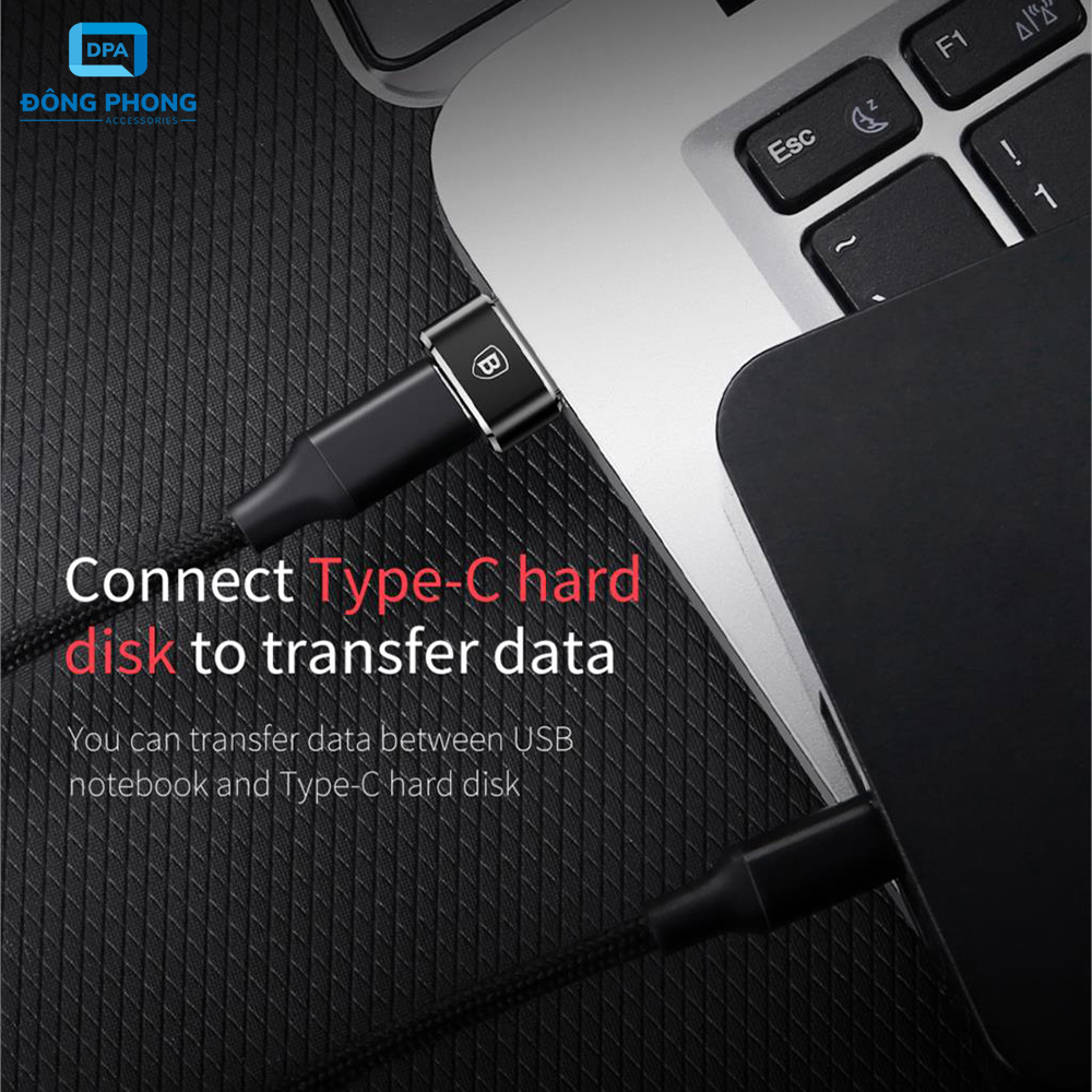 Đầu Chuyển USB Type A Sang USB Type C Tốc Độ Cao Baseus (USB Type C to Type A Adapter/ Converter)