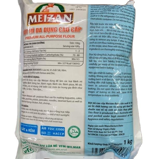 Túi 1kg Bột Mì Đa Dụng Meizan Cao Cấp