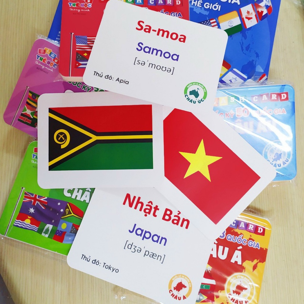 Bộ Thẻ Học Song Ngữ Anh Việt Chủ Đề Quốc Kì Các Nước Trên Thế Giới 175 Thẻ
