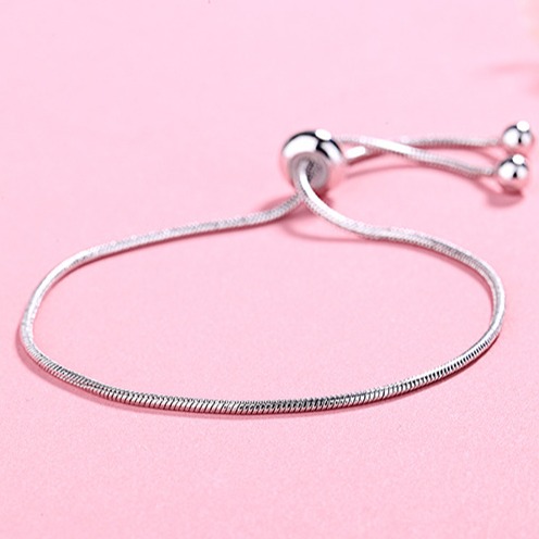 Lắc tay bạc nữ rút dây freesize thời trang