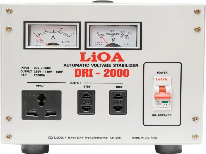 Ổn áp 1 pha LIOA DRI-2000 II 2.0kVA điện áp vào 90V - 250V ( Thế hệ mới 2018 )