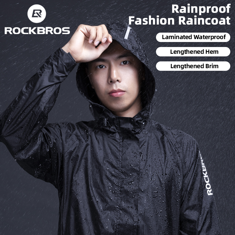 ROCKBROS Áo mưa Áo khoác nam không thấm nước Áo mưa thoáng khí phản quang có mũ trùm đầu Xe máy Áo mưa chống gió Xe đạp leo núi Quần đi xe đạp